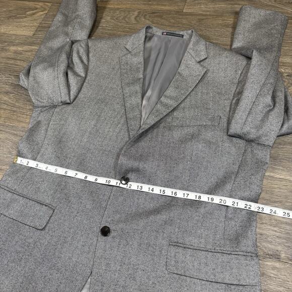 Hart Schaffner Marx Loro Piana 100% Cashmere Blazer Sz 46R Herringbone - Picture 7 of 16
